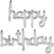 Happy Birthday Balloons Banner – Foil Letters, Personalized Name Sign for Birthday Party Decorations (Silver, Small)